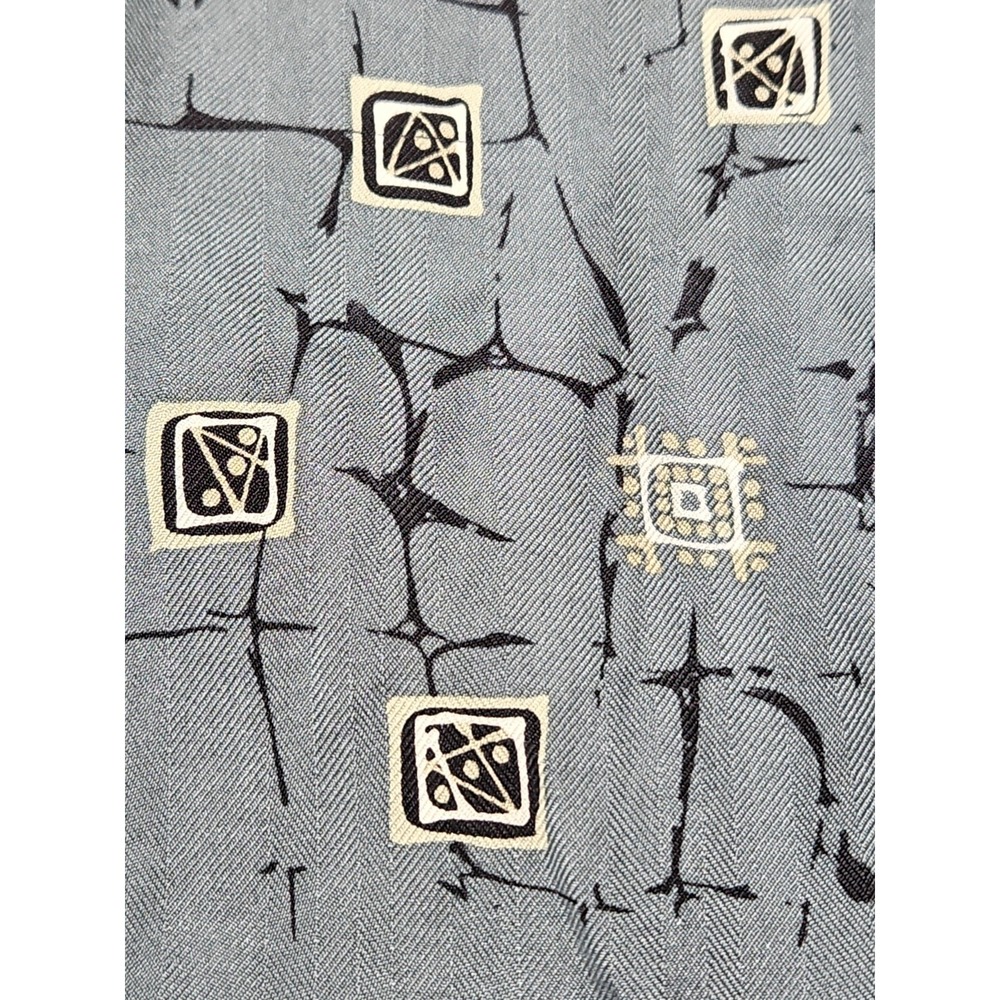 Joseph & Feiss 100% Silk Hawaiian Shirt Abstract Geometric Vintage Resort XXL